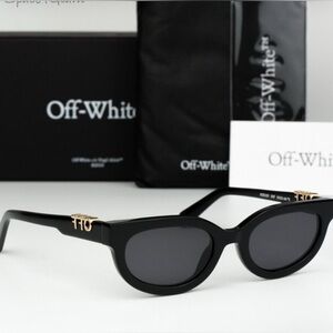 NEW OFF-WHITE OERI13D 1007 SPARKS SUNGLASSES UNISEX SHINY BLACK  AUTHENTIC